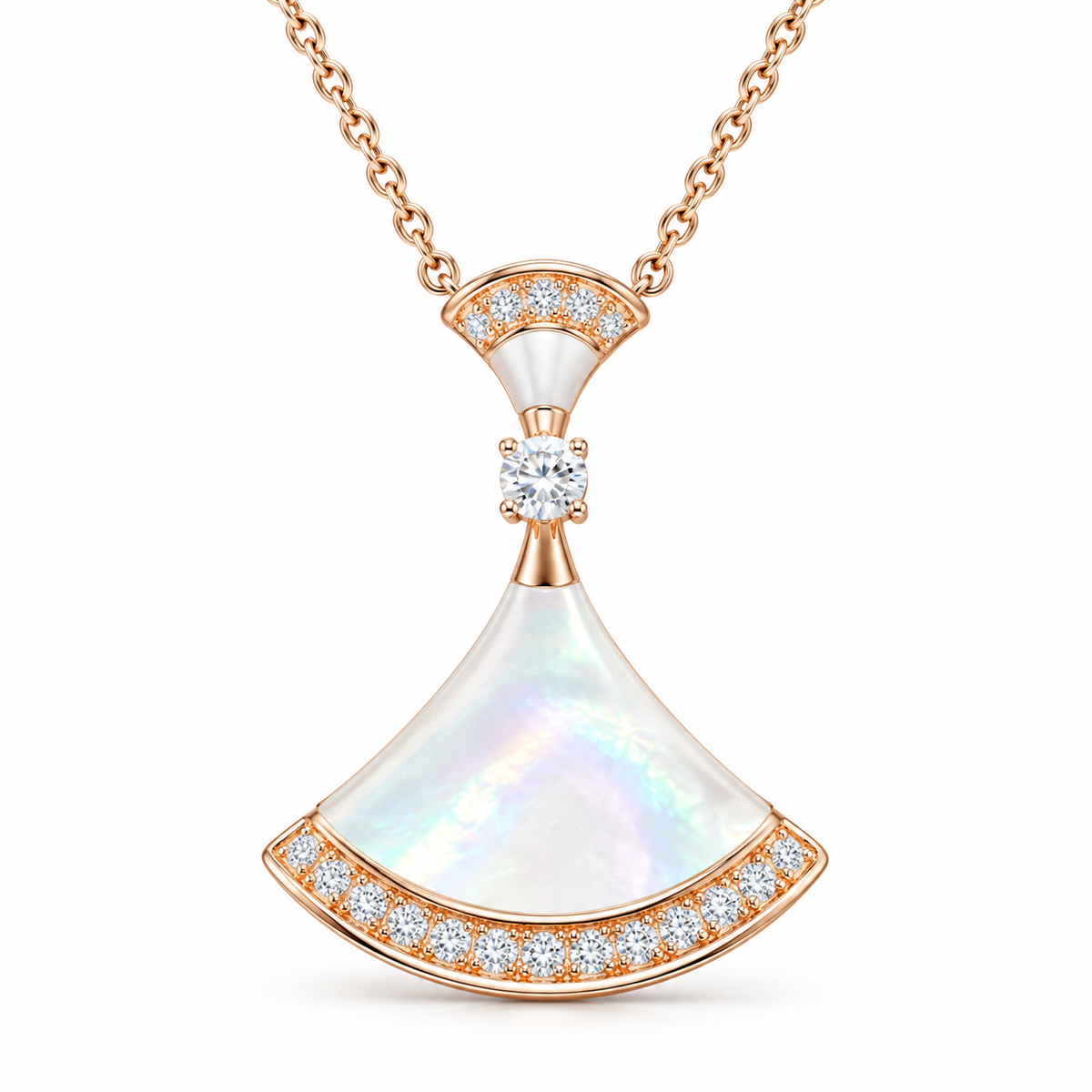 Fan 18K Gold Plated Pendant Necklace