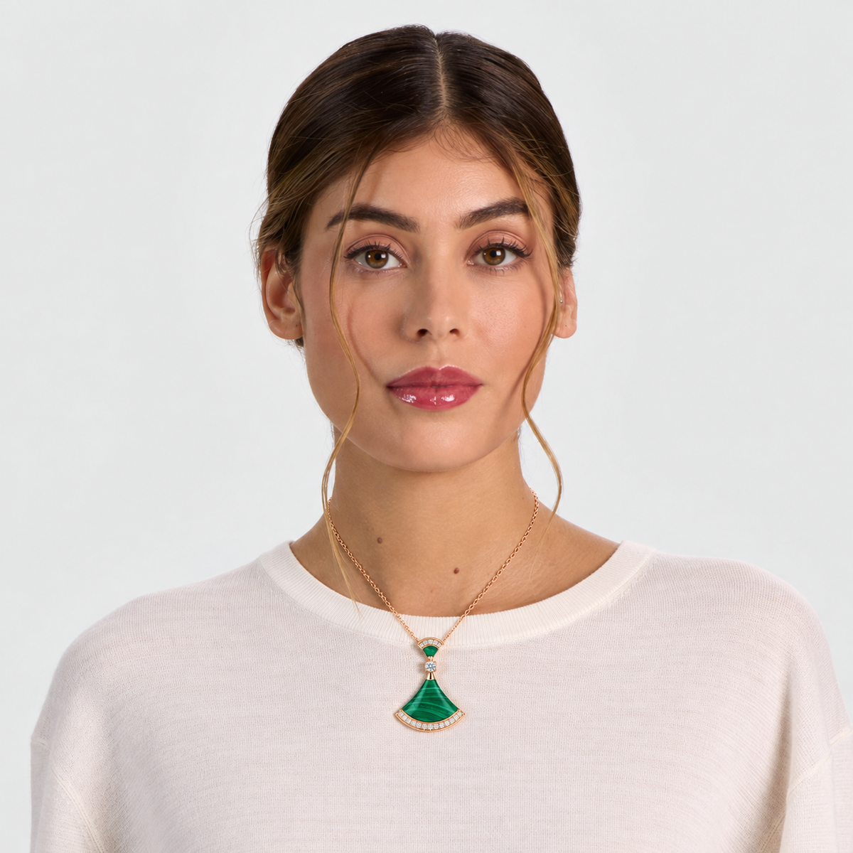 Fan 18K Gold Plated Pendant Necklace