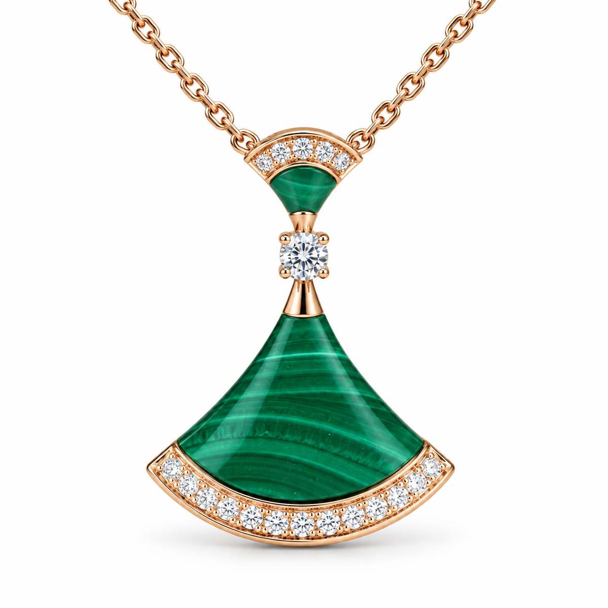 Fan 18K Gold Plated Pendant Necklace