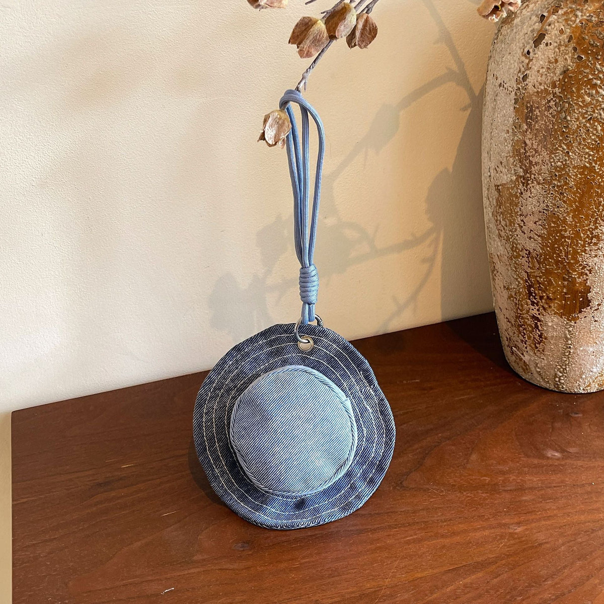 Creative Hat Change Mini Denim Headphones Storage Handbag