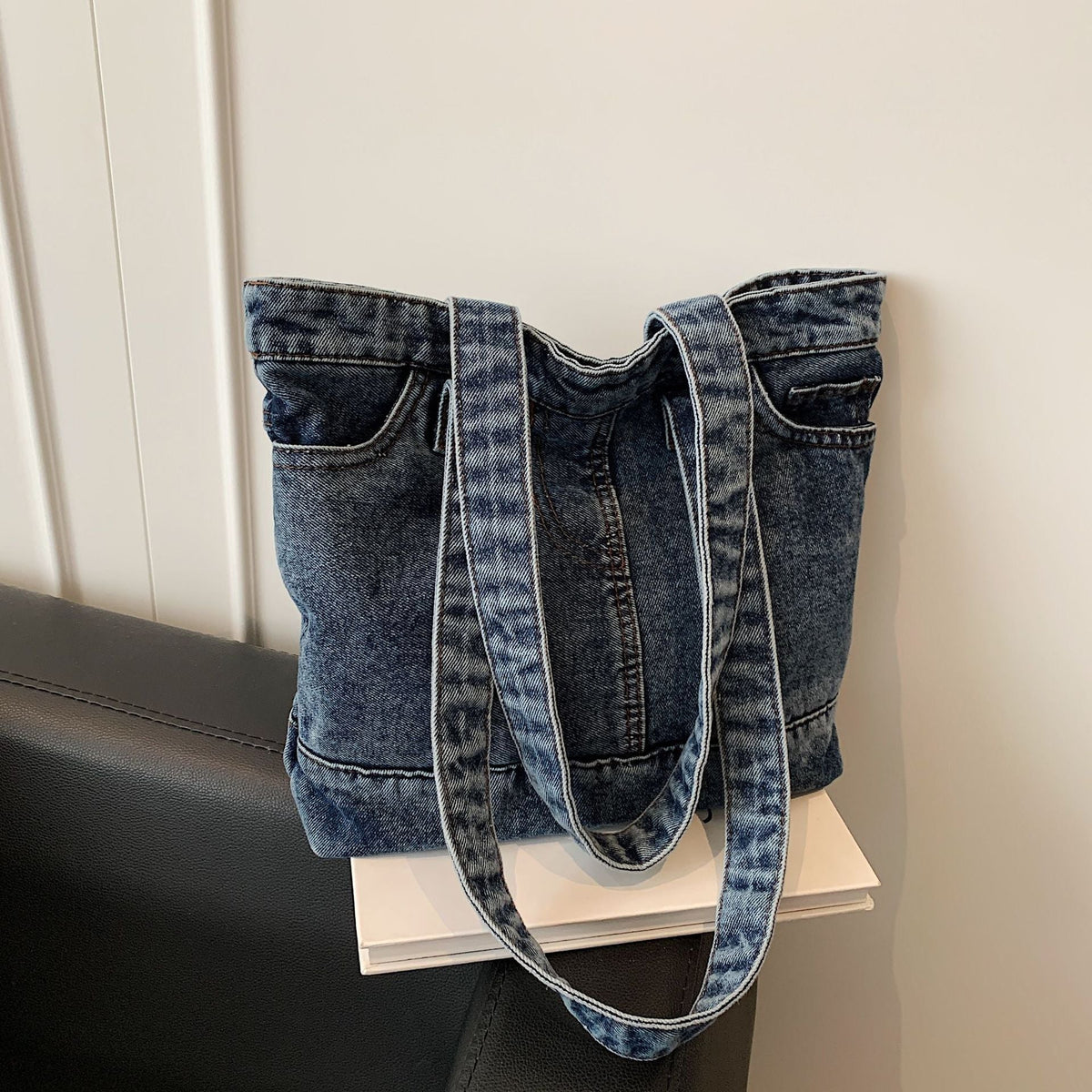 Retro Denim Shoulder Bag Large Capacity Literary Casual Versatile Commuting Tote