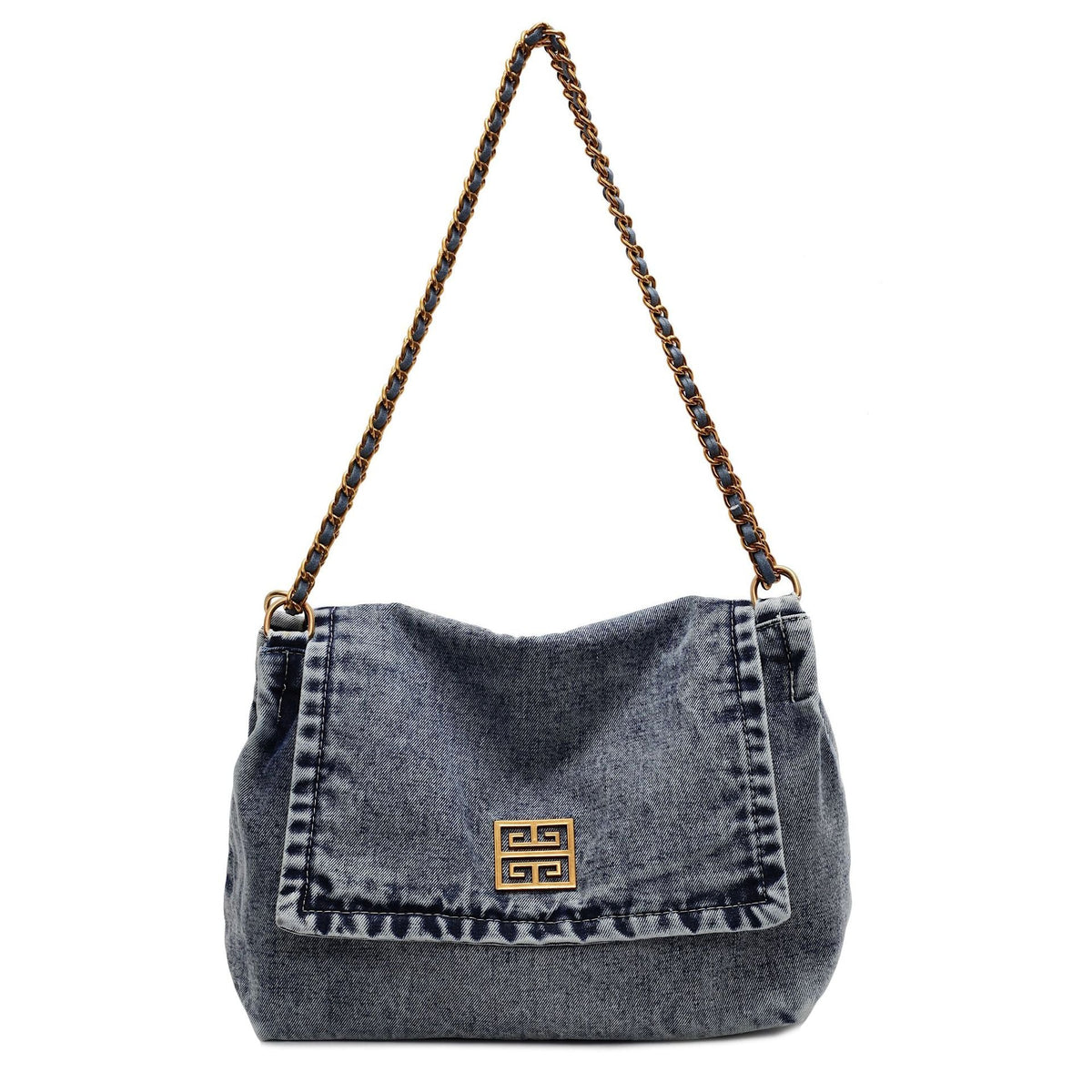 Versatile Denim Shoulder Bag Large Capacity Commuter Handbag