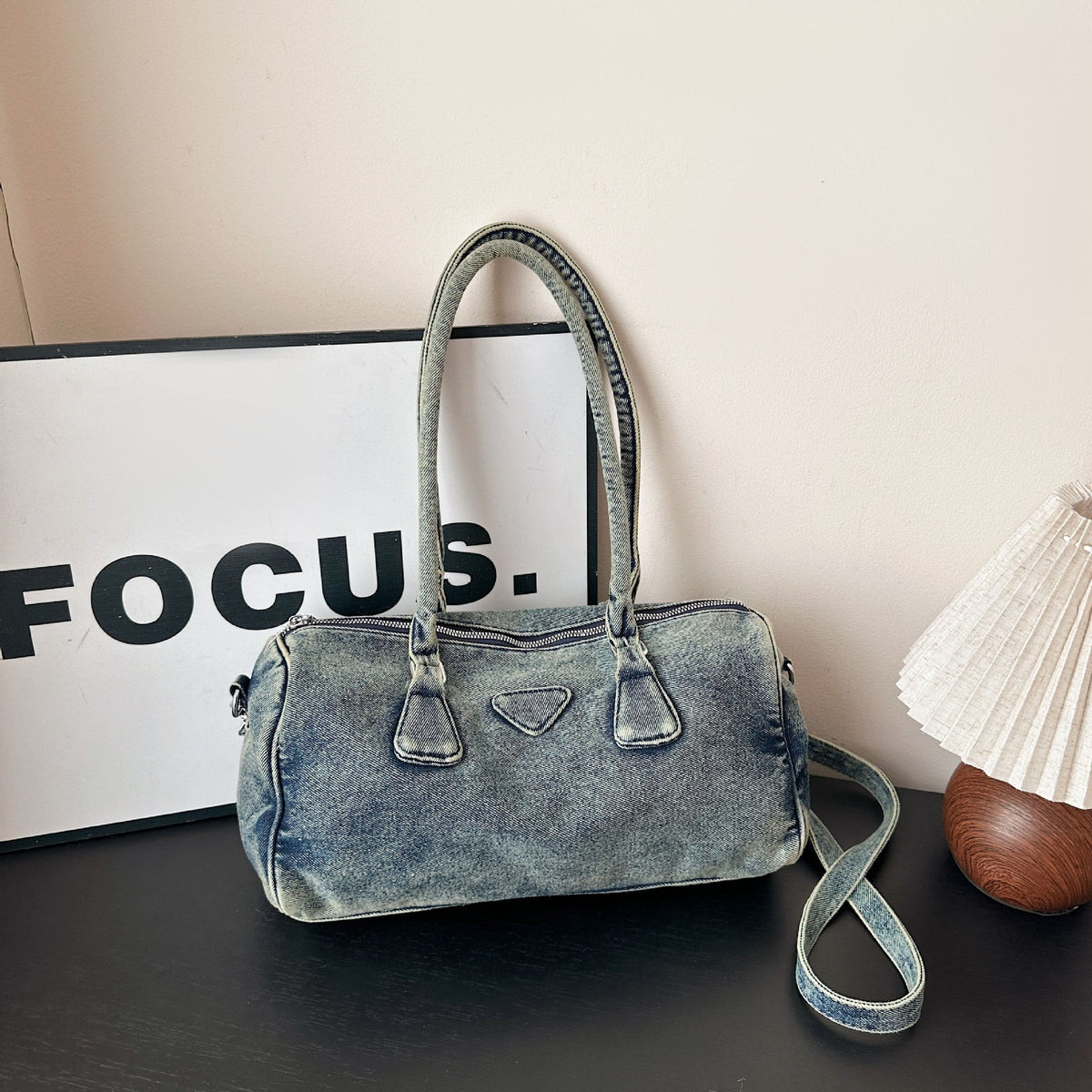 Versatile Women's Large-Capacity Denim Shoulder Bag