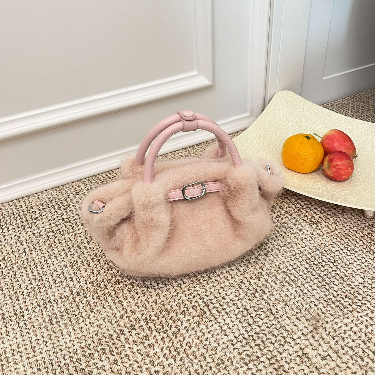 Cute Solid Color Pleated Vegetable Basket Bag for Women