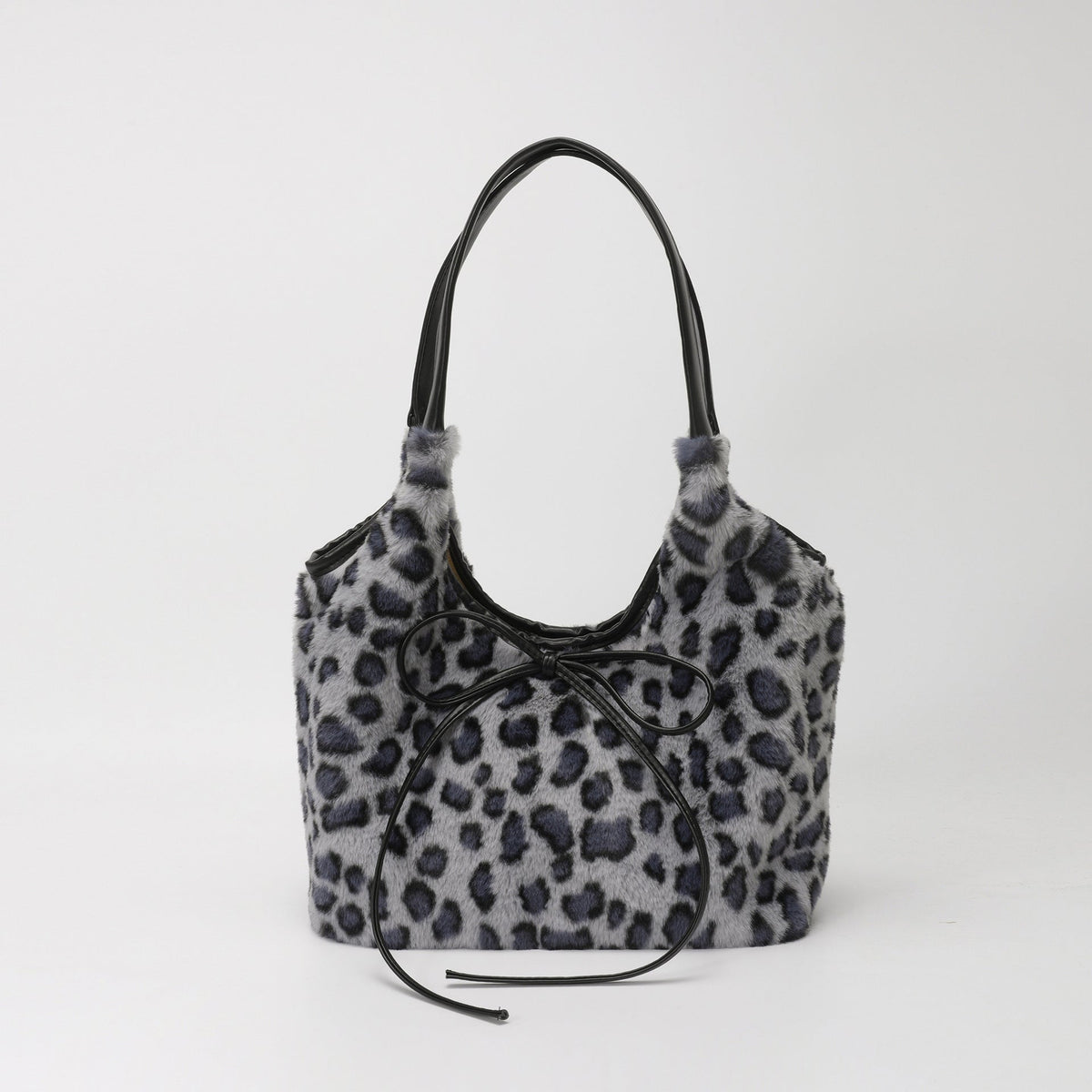 Leopard Print Plush Tote Bag for Women Light Luxury Commuter Bag