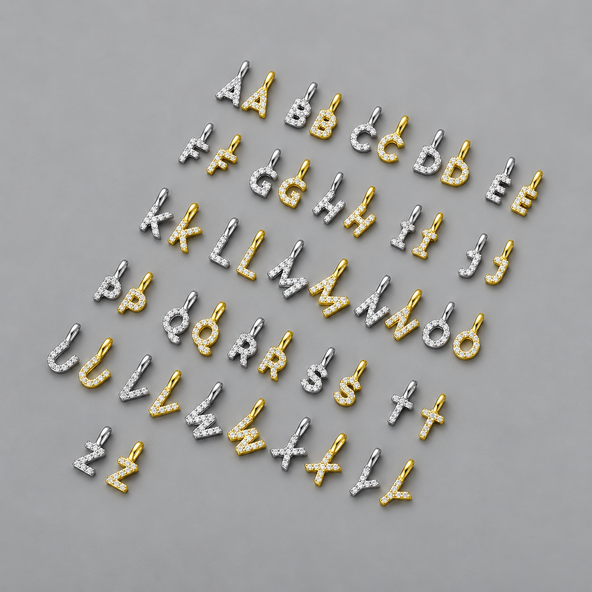 S925 Initial Letter Necklace Personalized A–Z Pendant