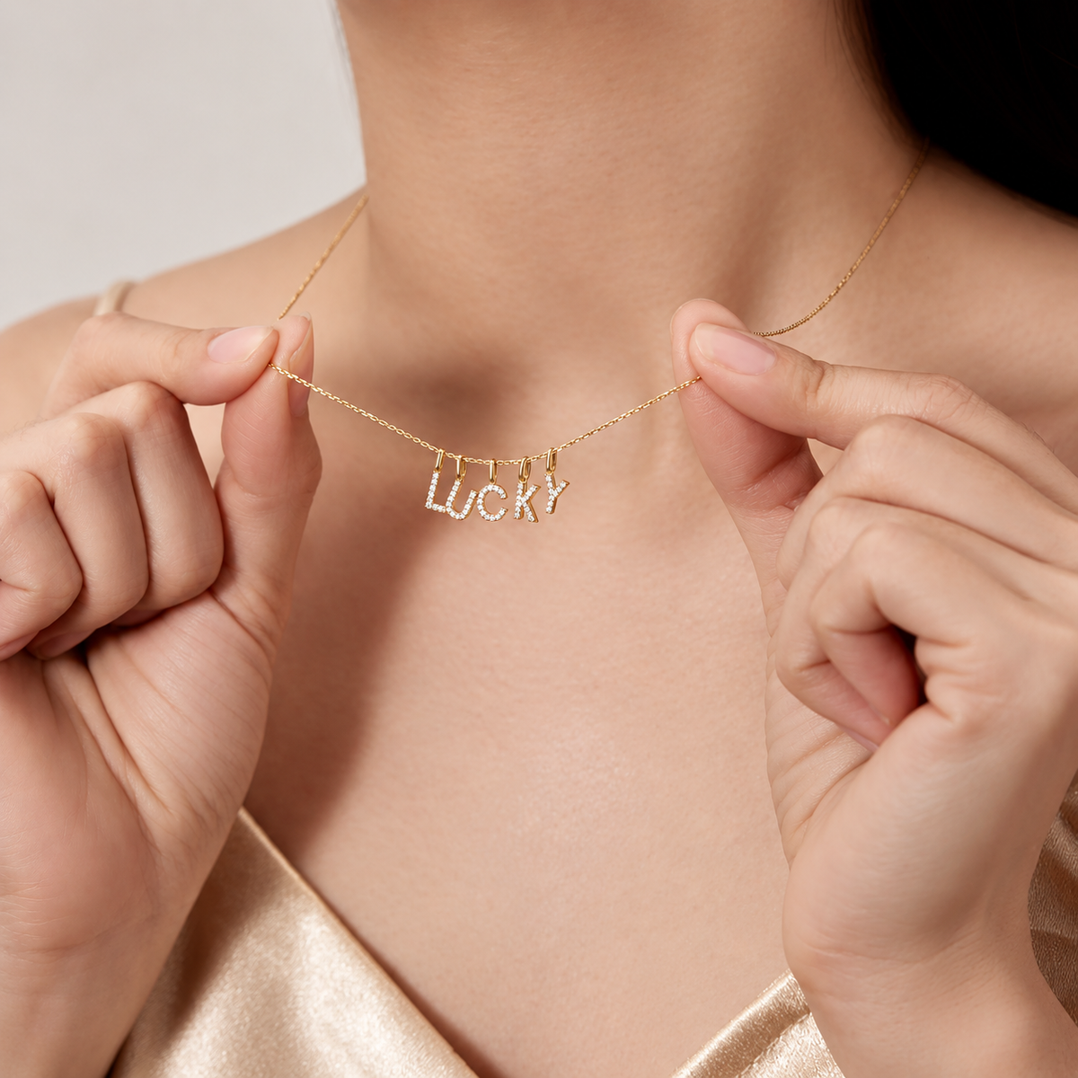 S925 Initial Letter Necklace Personalized A–Z Pendant