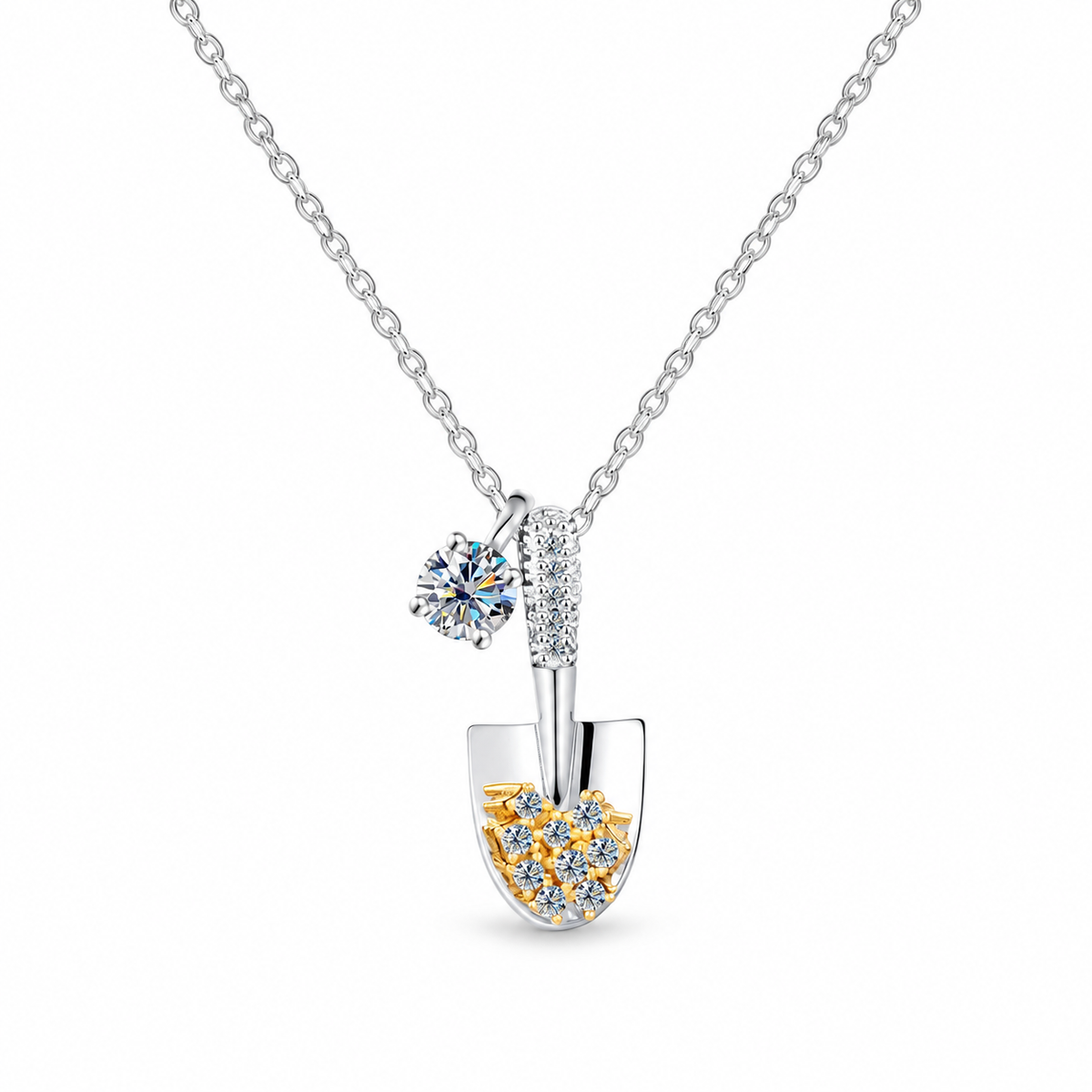 Shovel 0.3CT Moissanite Pendant Necklace