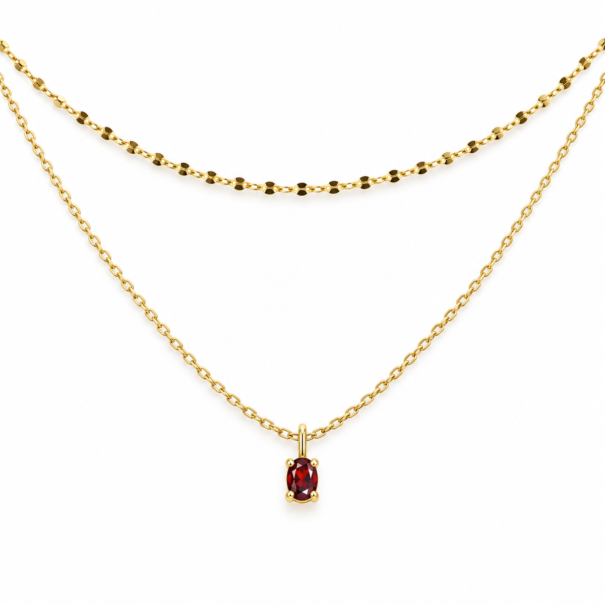 The Amara Garnet Layered Necklace