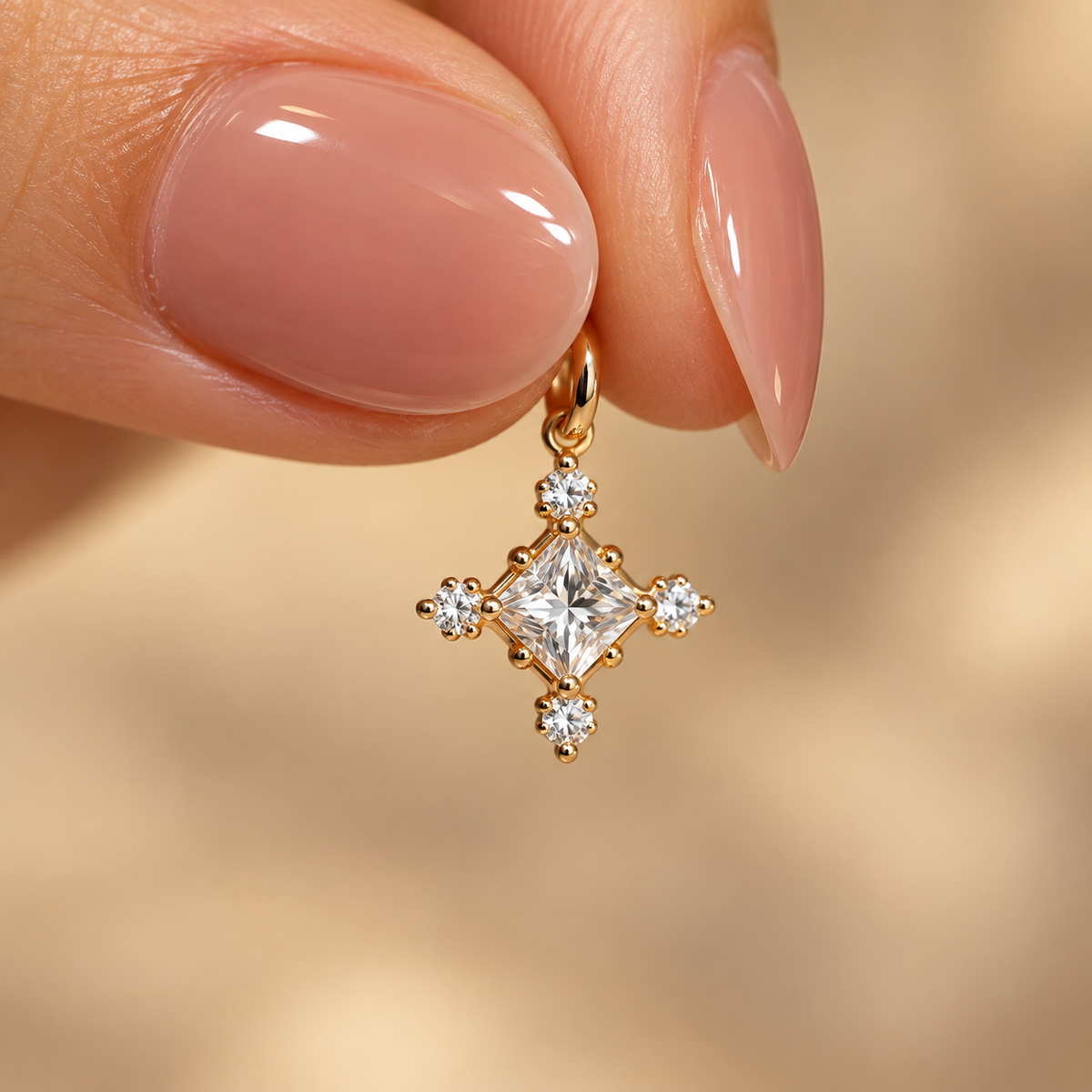 The Aurelia Princess-Cut Cross Pendant Necklace