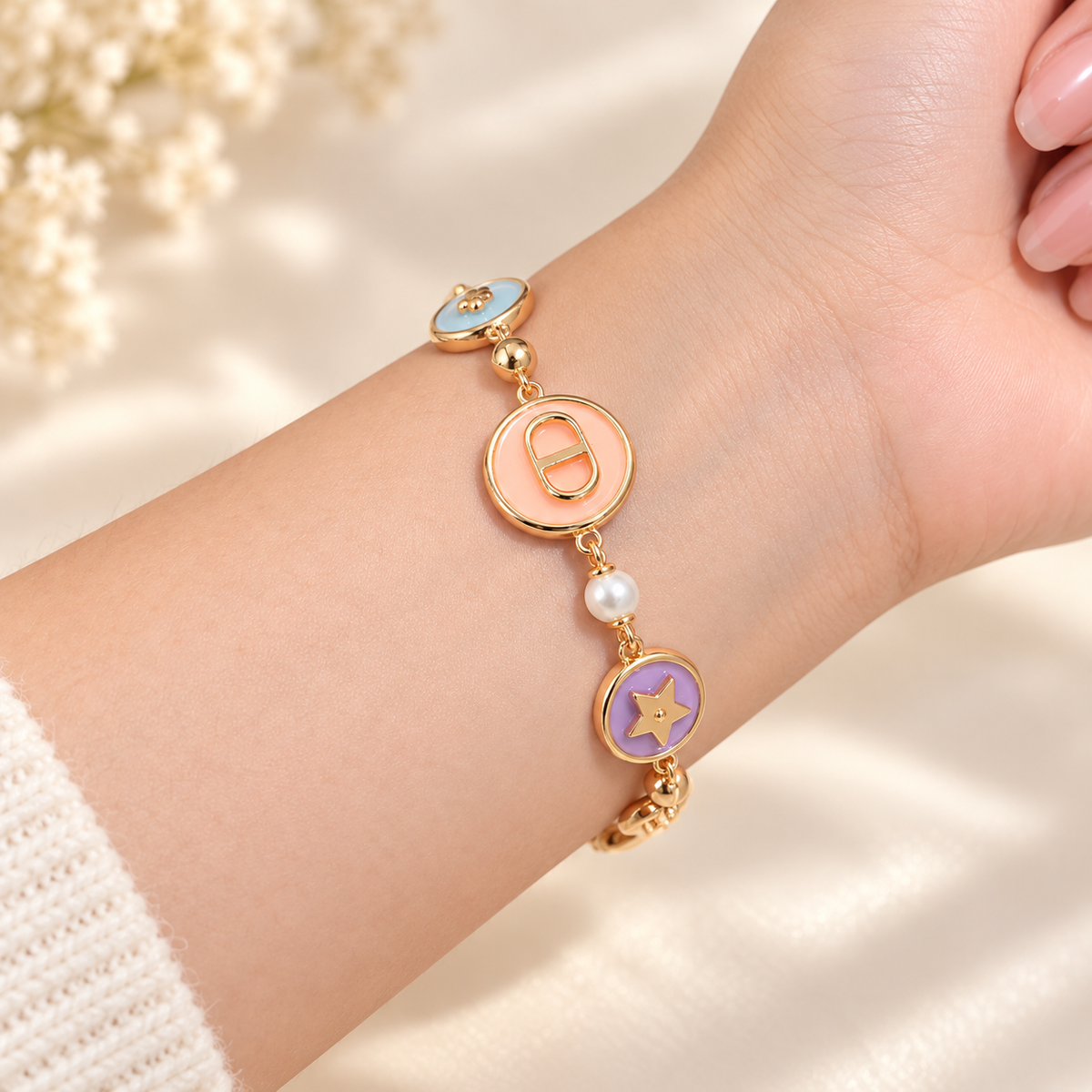 The Celia Macaron Charm Necklace & Bracelet