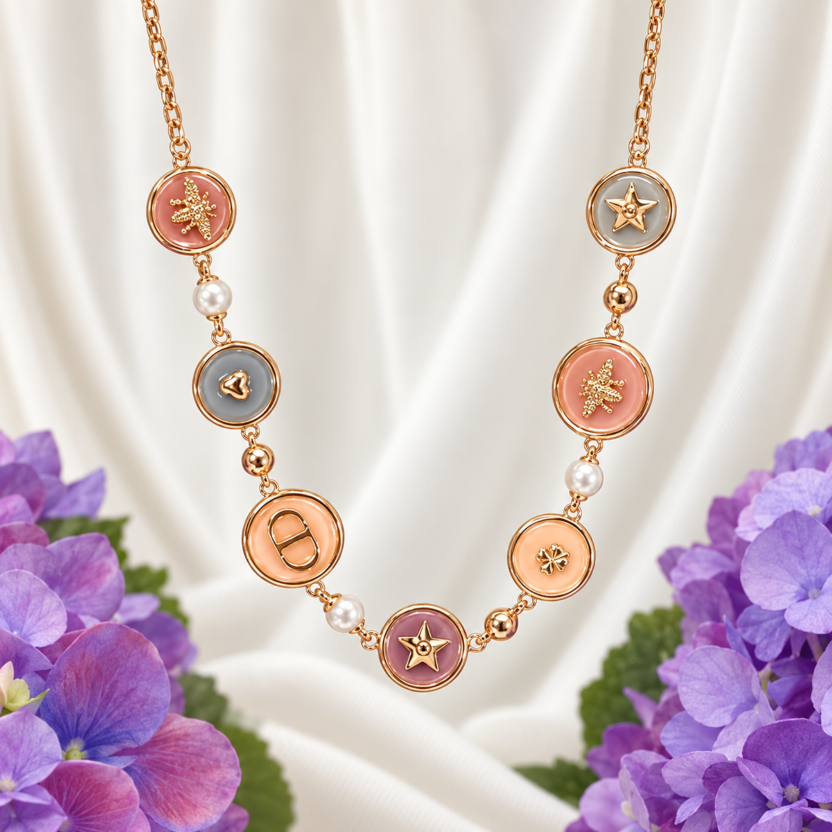 The Celia Macaron Charm Necklace & Bracelet