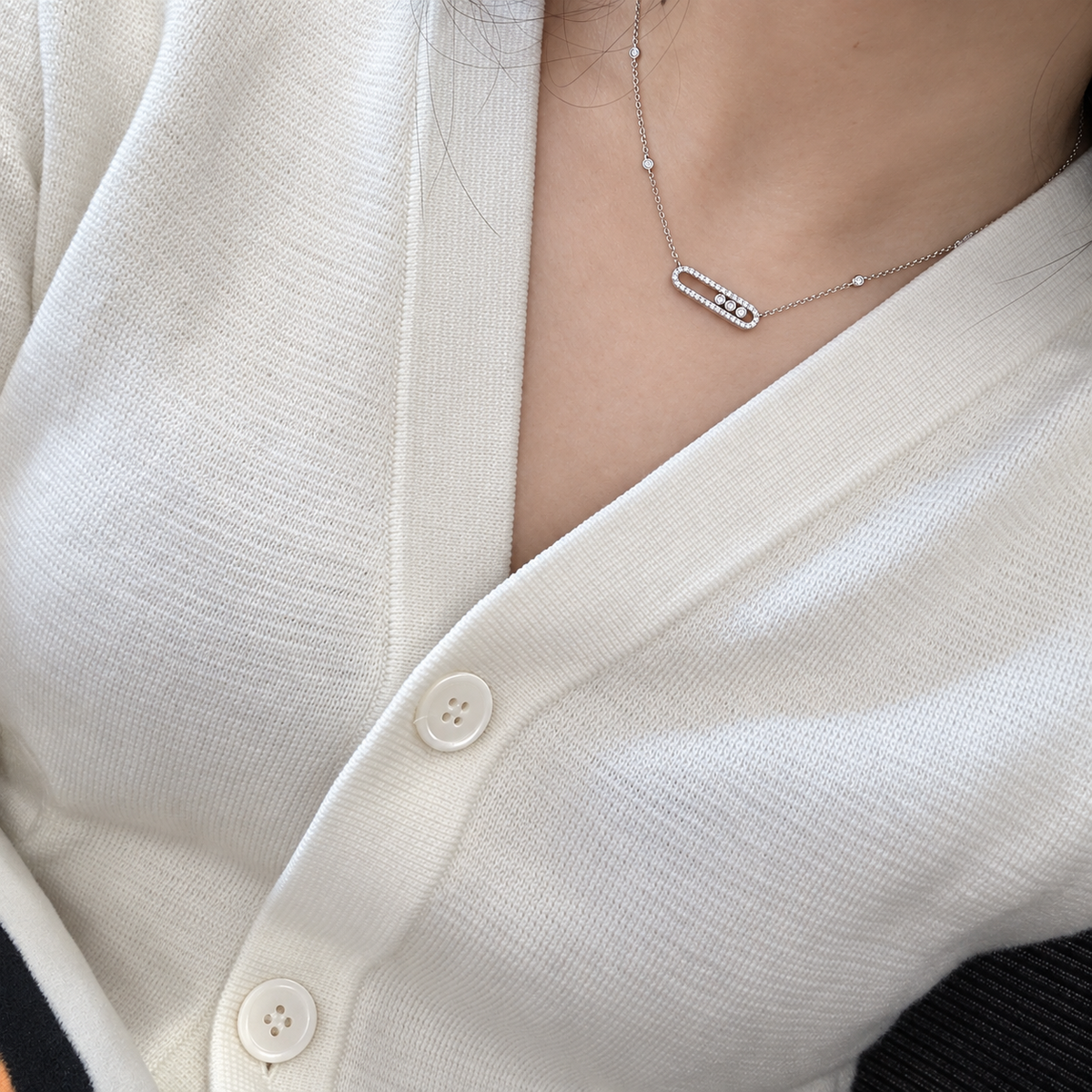 The Celina Sliding Three-Stone Necklace