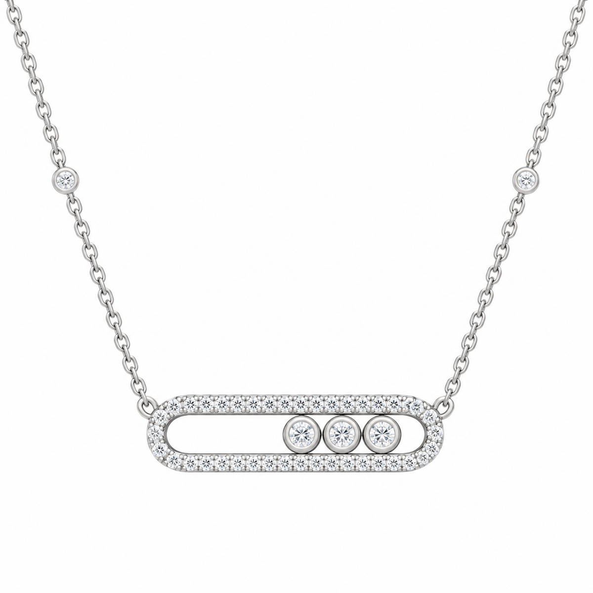 The Celina Sliding Three-Stone Necklace