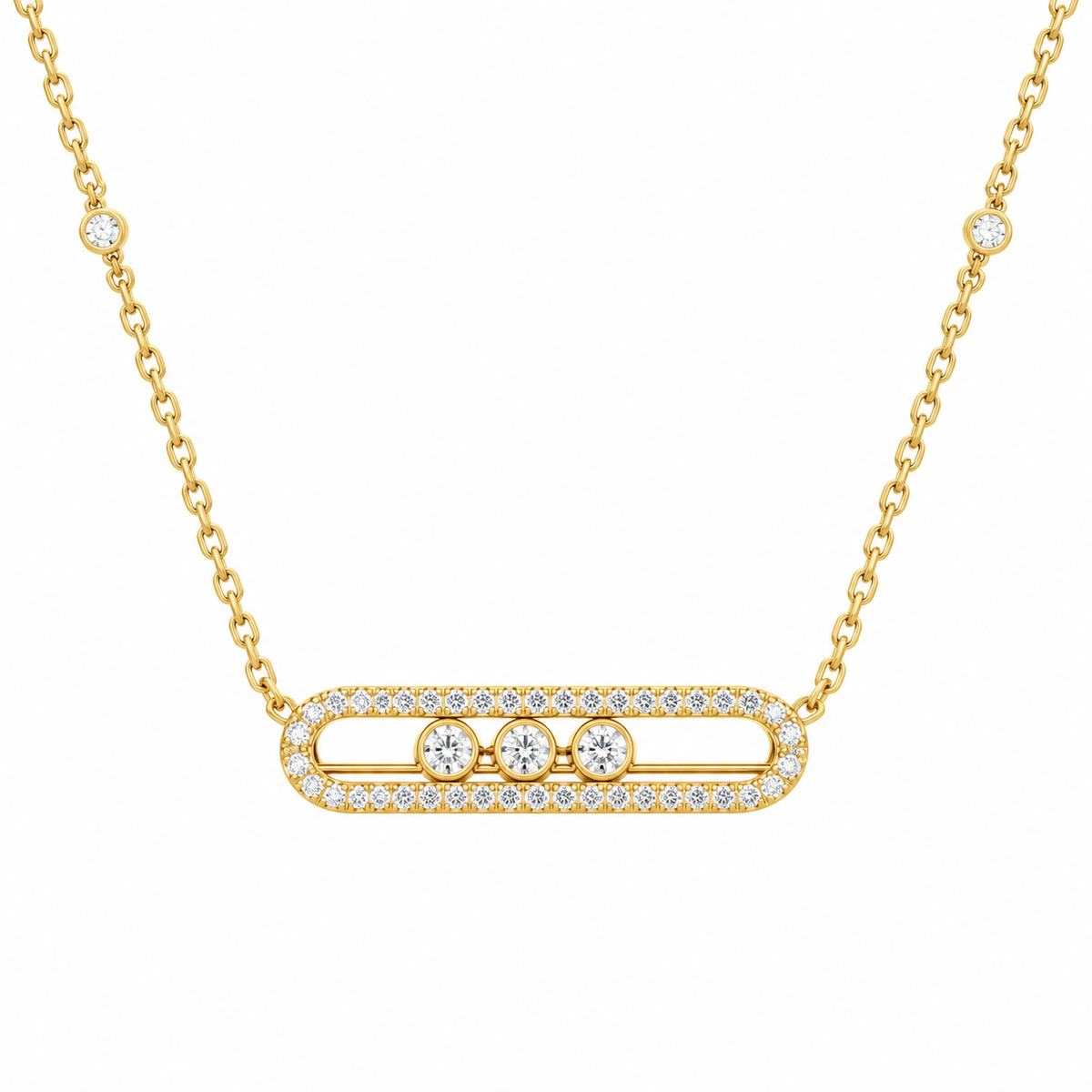 The Celina Sliding Three-Stone Necklace