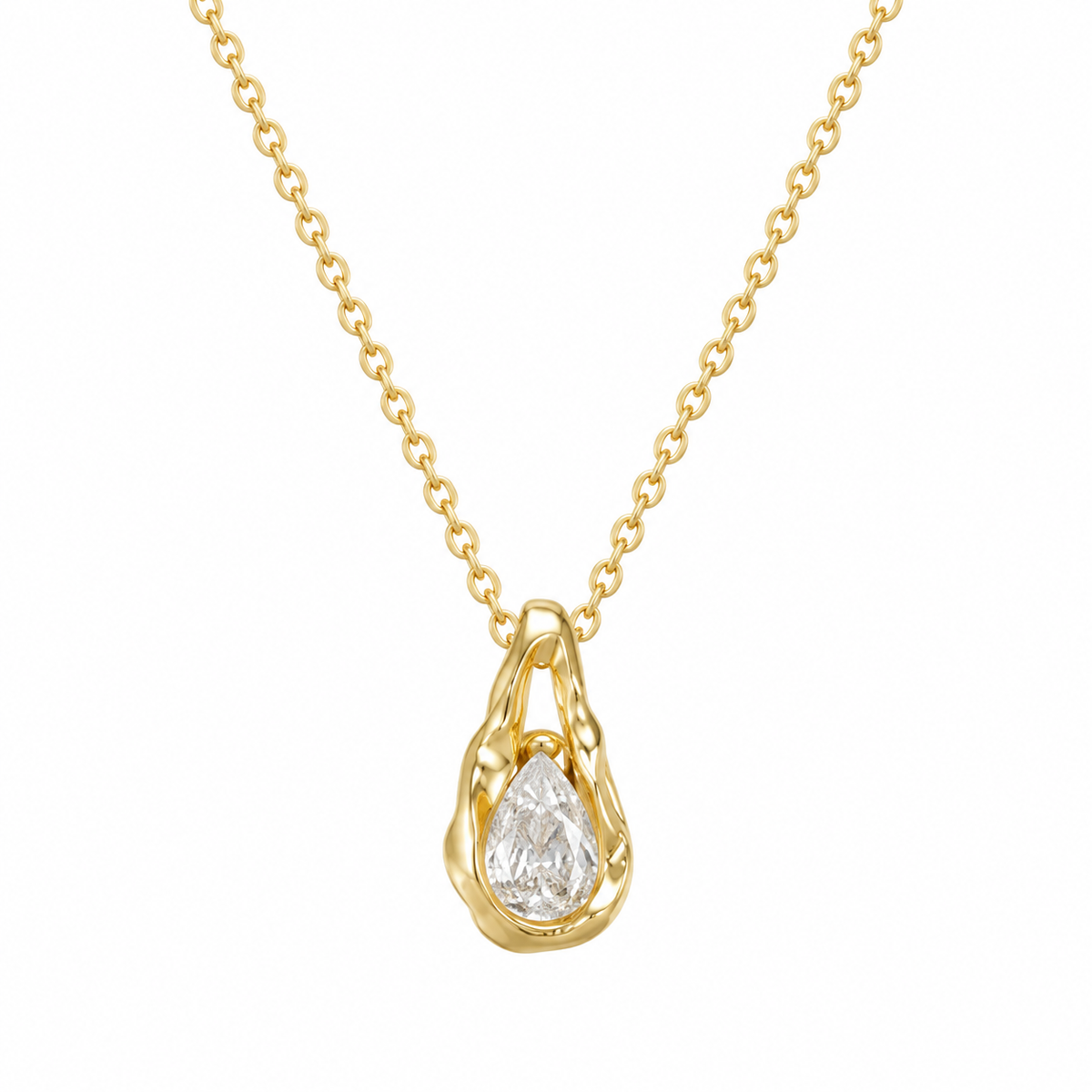 The Elara Teardrop Moissanite Necklace