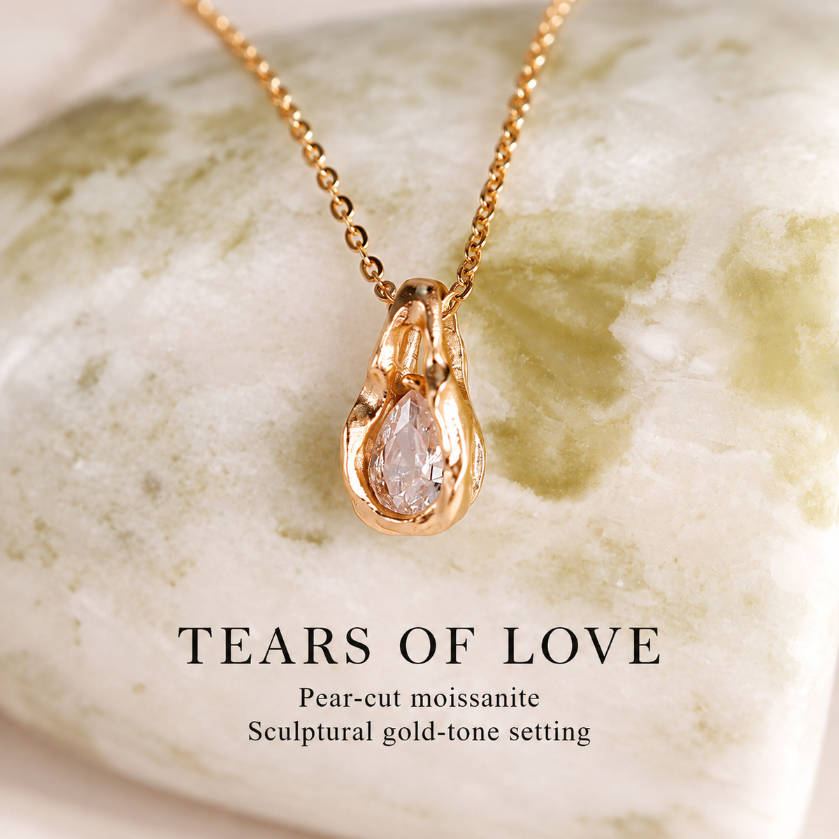 The Elara Teardrop Moissanite Necklace