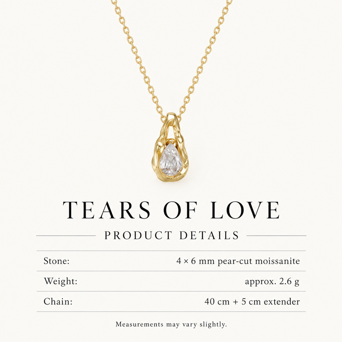 The Elara Teardrop Moissanite Necklace