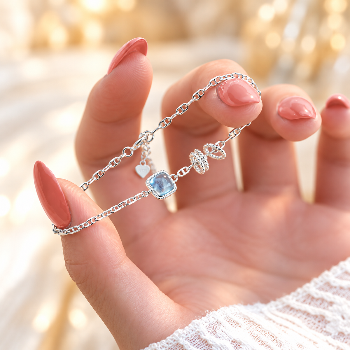 The Marina Aquamarine Square Bracelet