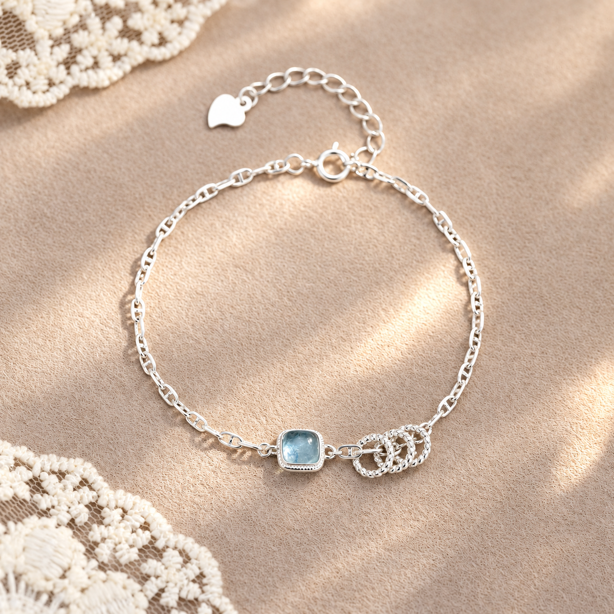 The Marina Aquamarine Square Bracelet