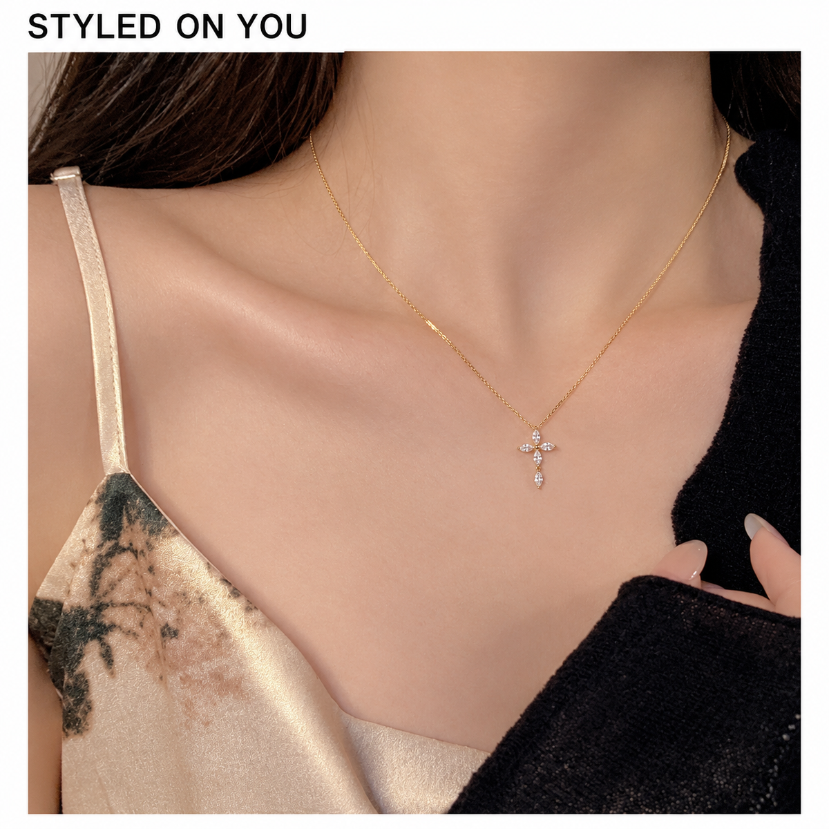 The Seraphine Cross Pendant Necklace