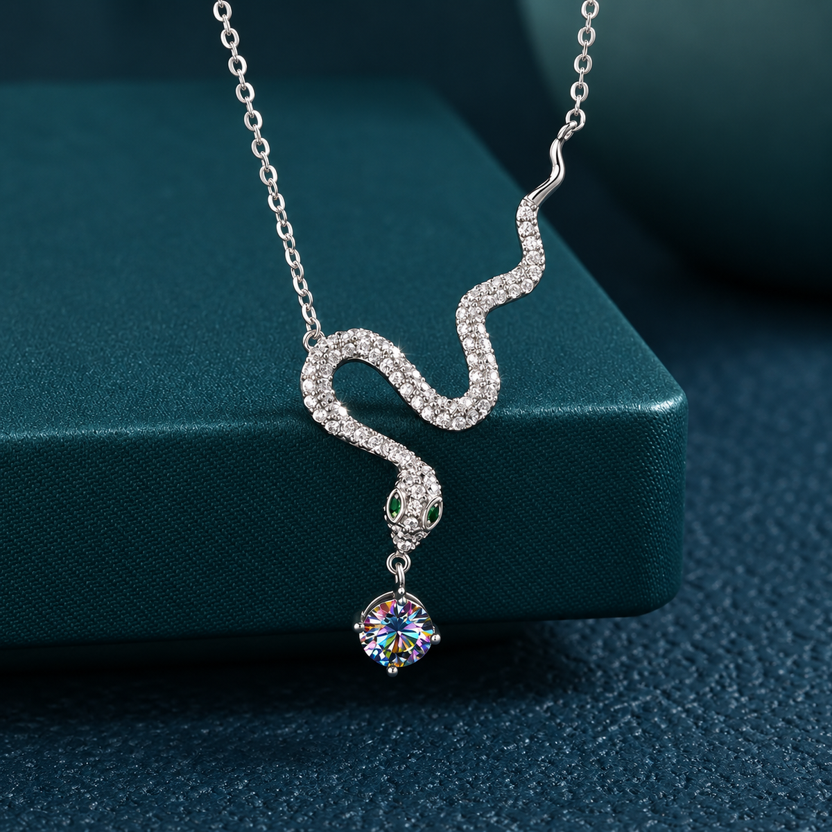 The Serpentina S925 Moissanite Snake Necklace