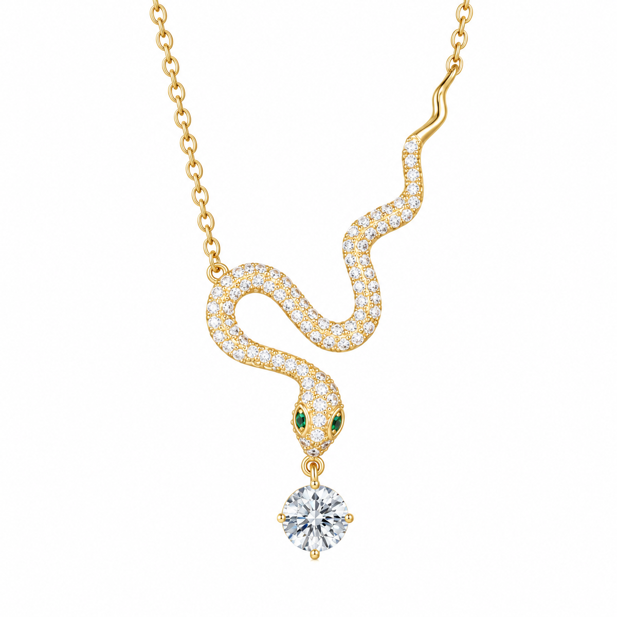 The Serpentina S925 Moissanite Snake Necklace