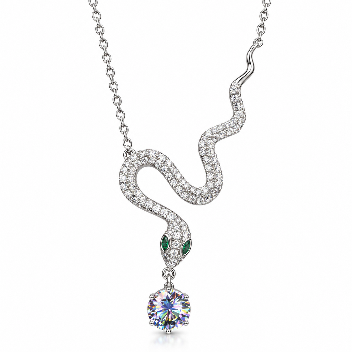The Serpentina S925 Moissanite Snake Necklace