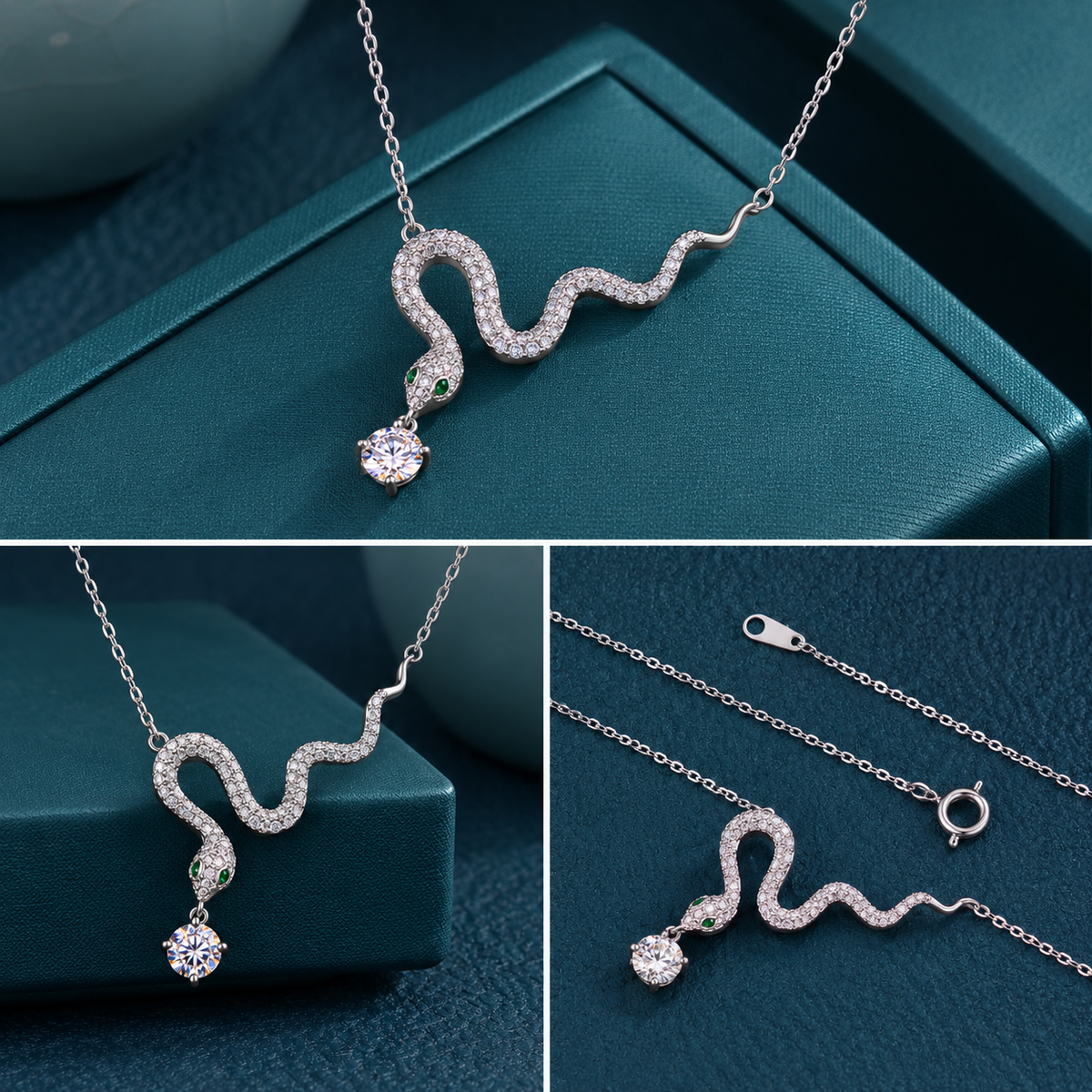 The Serpentina S925 Moissanite Snake Necklace