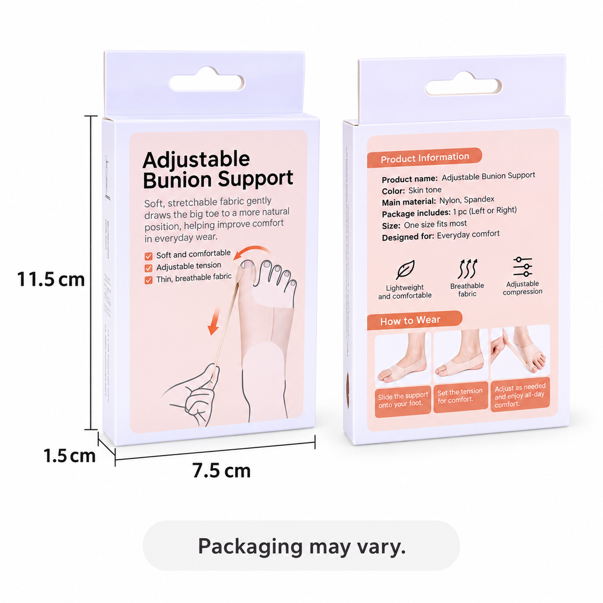 Ultra-Thin Bunion Support Sleeve for Everyday Wear