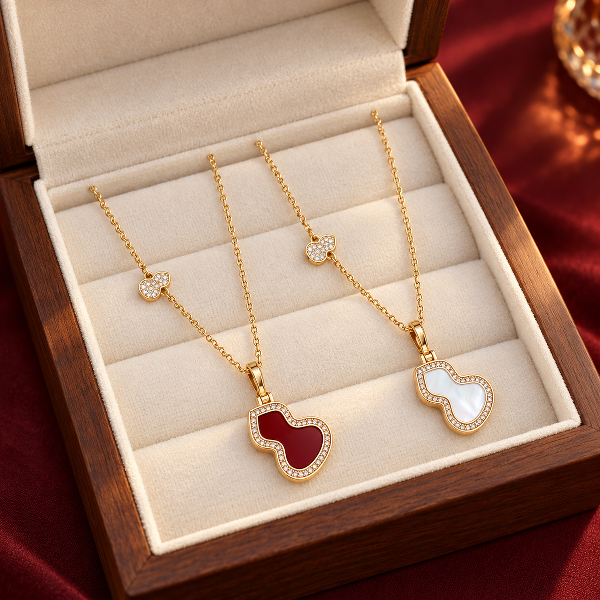 Lucky Gourd Crystal Pendant Necklace
