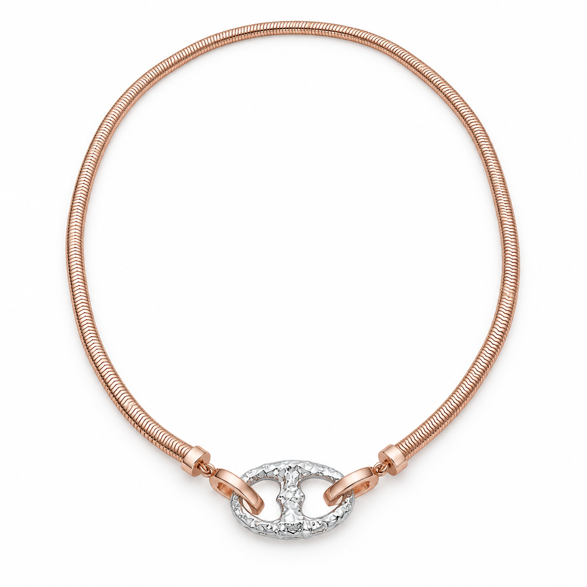 Ruffled Oval Pendant Necklace