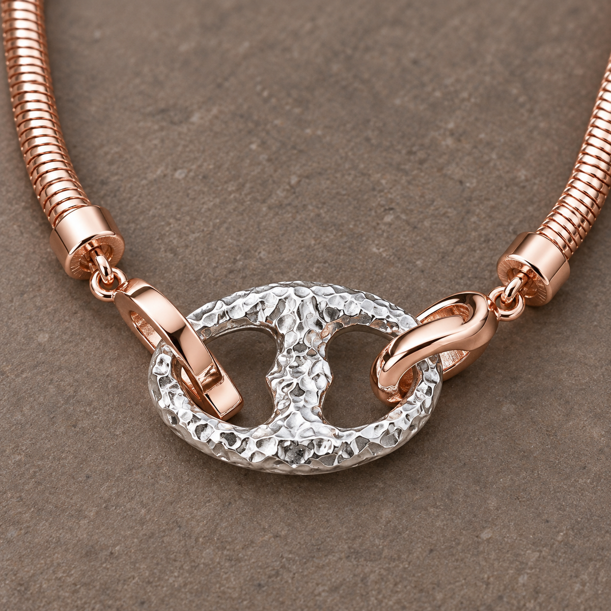Ruffled Oval Pendant Necklace